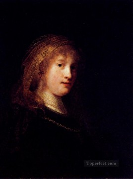 Saskia con velo retrato Rembrandt Pinturas al óleo